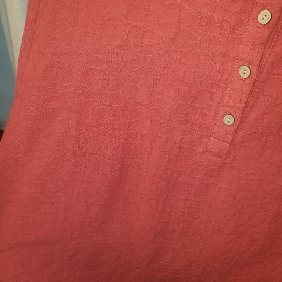MINIBEE 2XL Linen/Cotton Blend Orange/Red Pullover Organic Natural Plus Size - Picture 3 of 13